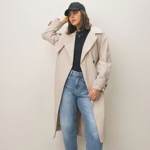 Shower Resistant Trench Coat Sand Color